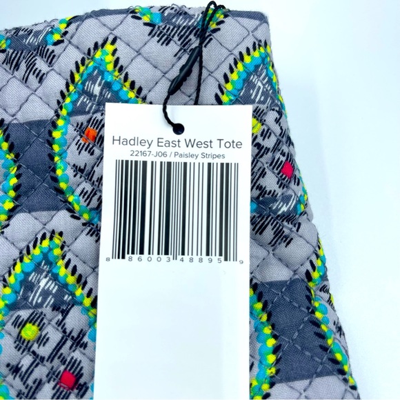 Vera Bradley Hadley East West Tote Paisley Stripes NWT - Picture 5 of 6